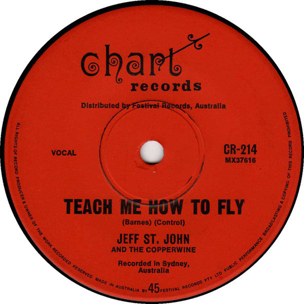 Jeff St John's Copperwine : Freedom Blues / Teach Me How To Fly (7", Single)