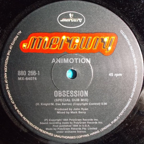 Animotion : Obsession (Dance Mix) (12", Ltd)