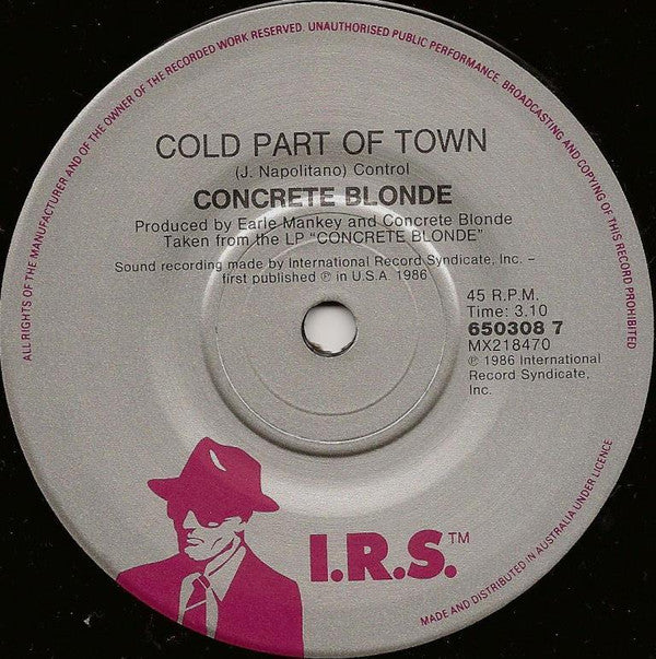 Concrete Blonde : True / Cold Part Of Town (7", Single)