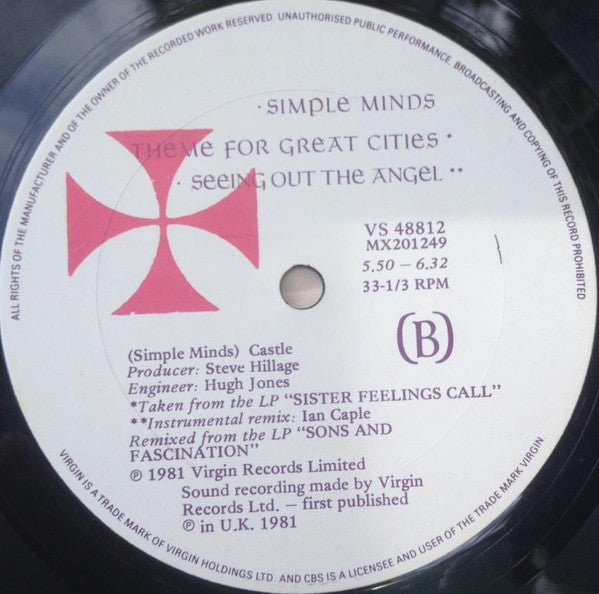 Simple Minds : Promised You A Miracle (12", Single)