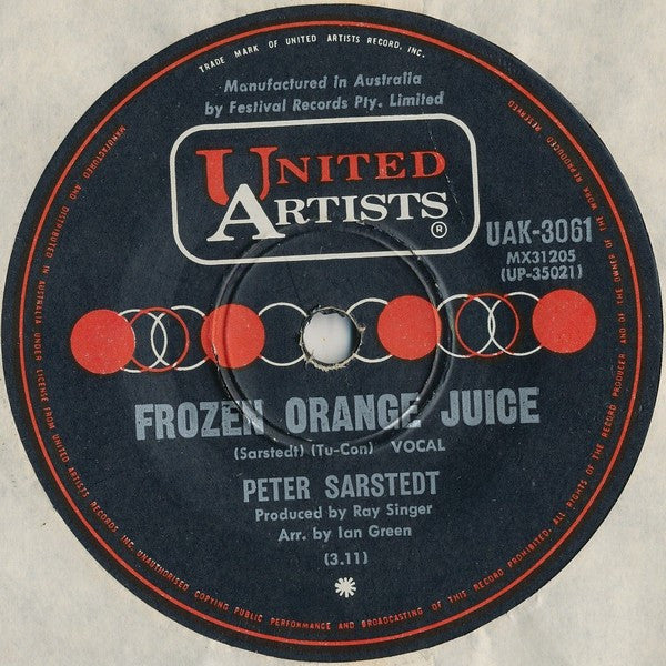 Peter Sarstedt : Frozen Orange Juice (7", Single)