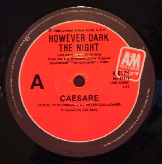 Caesare : However Dark The Night (7", Single)