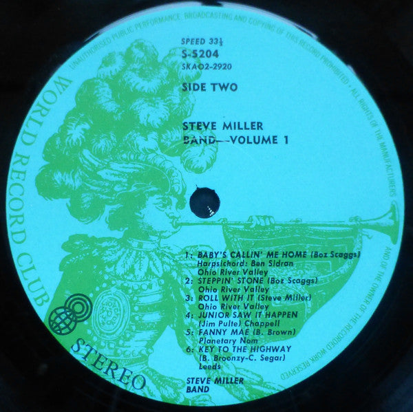 Steve Miller Band : Volume 1 (LP, Album, Club, RE)