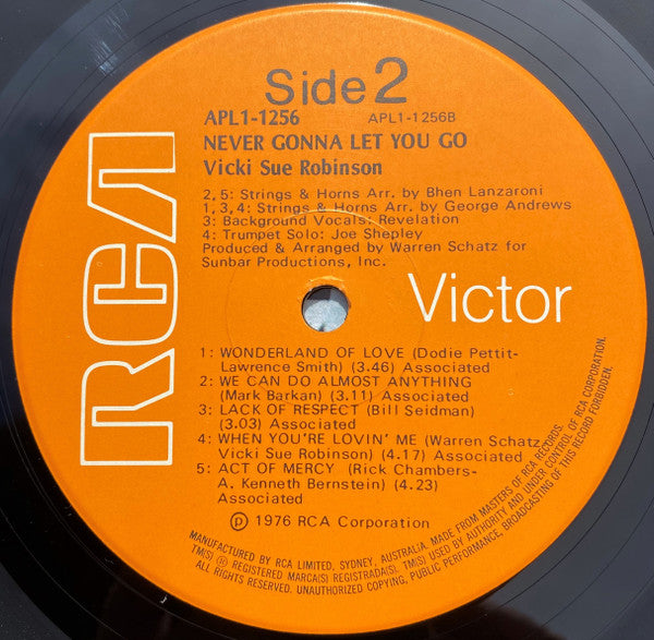 Vicki Sue Robinson : Never Gonna Let You Go (LP, Album)