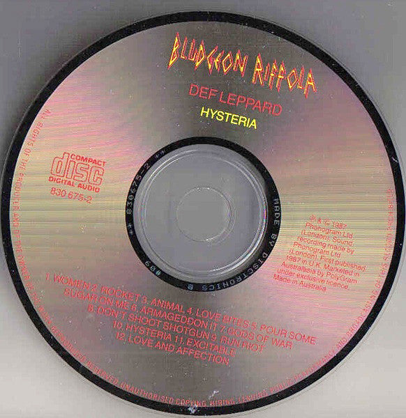 Def Leppard : Hysteria (CD, Album)