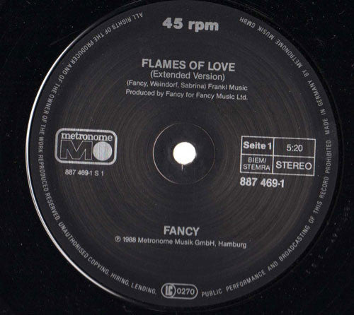 Fancy : Flames Of Love (12", Maxi)