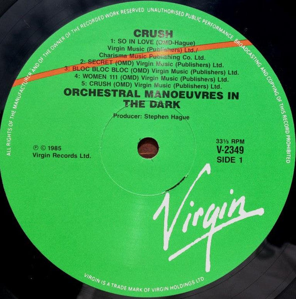 Orchestral Manoeuvres In The Dark : Crush (LP, Album)