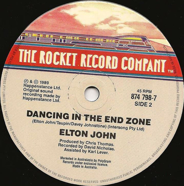 Elton John : Healing Hands (7", Single)