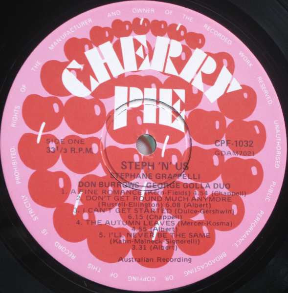 Stéphane Grappelli, Don Burrows•George Golla Duo : Steph 'N' Us (LP, Album)