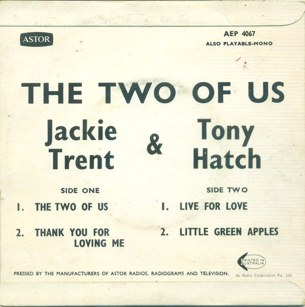 Jackie Trent & Tony Hatch : The Two Of Us (7", EP)