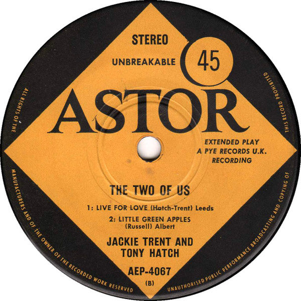 Jackie Trent & Tony Hatch : The Two Of Us (7", EP)