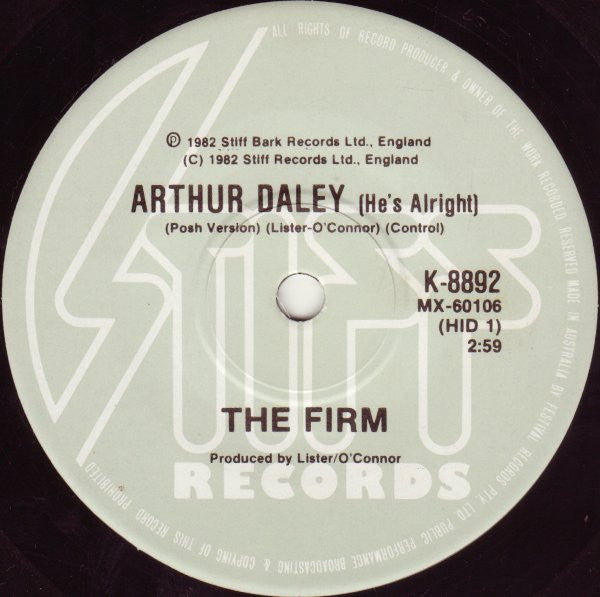 The Firm : Arthur Daley ('E's Alright) (7", Single, Ltd)