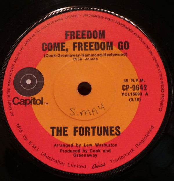 The Fortunes : Freedom Come, Freedom Go (7", Single)
