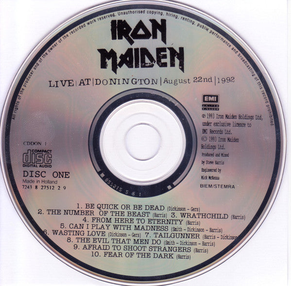 Iron Maiden : Live At Donington (2xCD, Album)