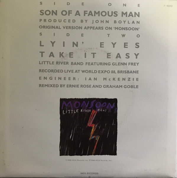 Little River Band : Son Of A Famous Man (7", Single)