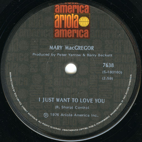 Mary MacGregor : Torn Between Two Lovers (7", Single)