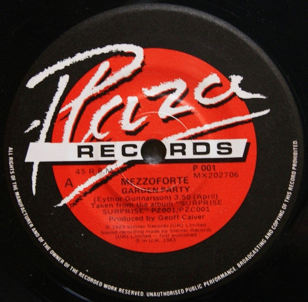 Mezzoforte : Garden Party (7", Single)