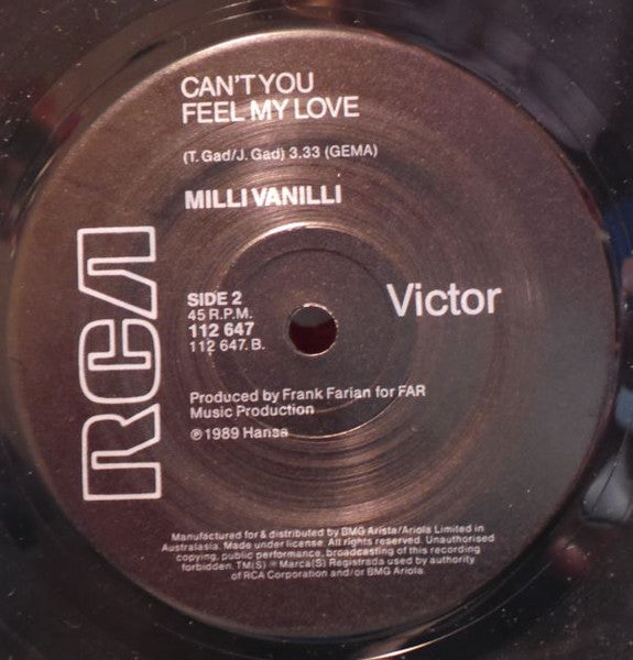 Milli Vanilli : Girl I'm Gonna Miss You (7", Single)