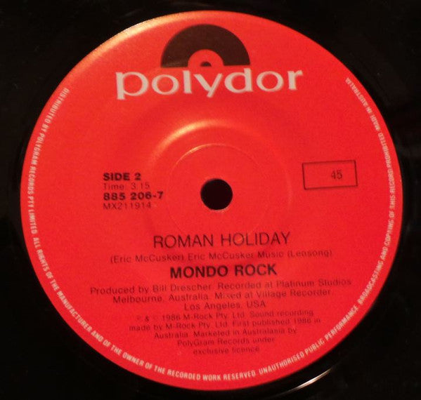 Mondo Rock : Rule Of Threes (7", Single)