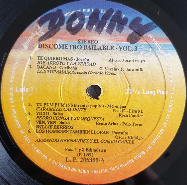 Various : Discometro Bailable Vol. 3 (LP, Comp)