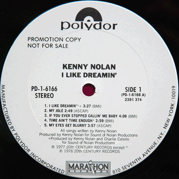 Kenny Nolan : I Like Dreamin' (LP, Album, Promo, RE, Pit)