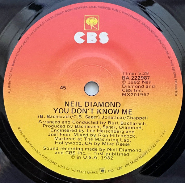 Neil Diamond : Heartlight (7", Single)