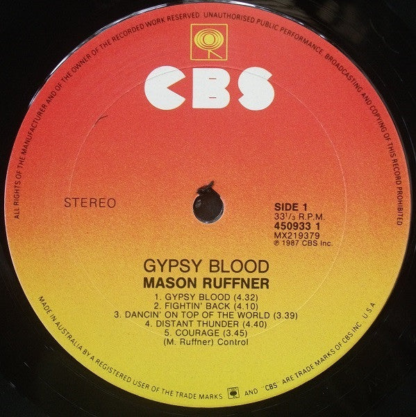 Mason Ruffner : Gypsy Blood (LP, Album)