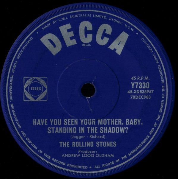 The Rolling Stones : Have You Seen Your Mother, Baby, Standing In The Shadow? / Who&#39;s Driving Your Plane (7&quot;, Single)