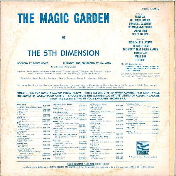 The Fifth Dimension : The Magic Garden (LP, Album, RE)