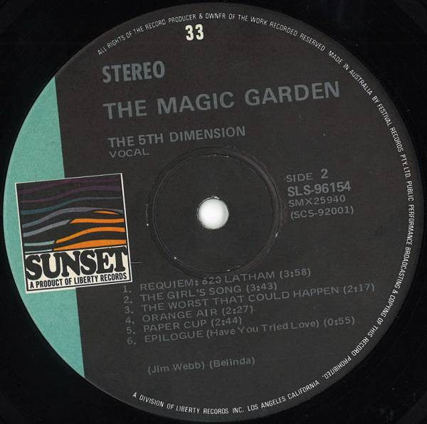 The Fifth Dimension : The Magic Garden (LP, Album, RE)