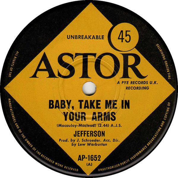 Jefferson (3) : Baby Take Me In Your Arms (7&quot;, Single)