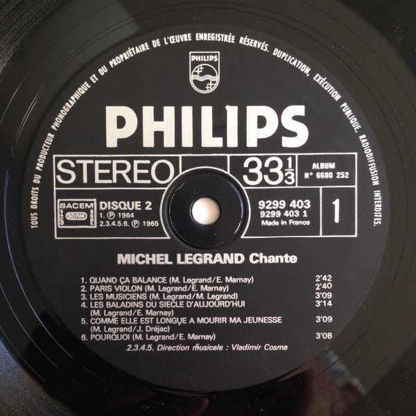 Michel Legrand : Michel Legrand Chante Les Moulins De Mon Coeur (2xLP, Comp, RE, Gat)