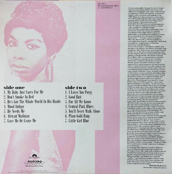 Nina Simone : My Baby Just Cares For Me (LP, Comp, RE)