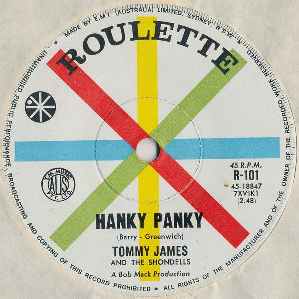 Tommy James &amp; The Shondells : Hanky Panky (7&quot;, Single)