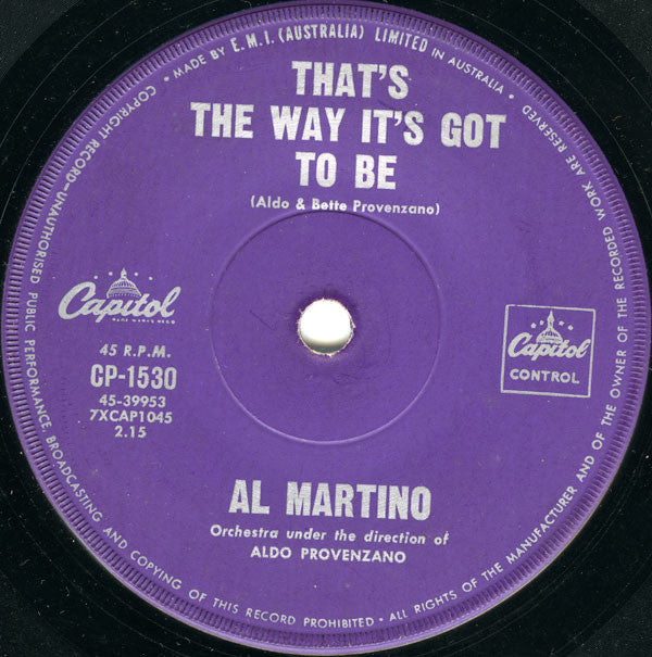 Al Martino : Painted, Tainted Rose (7", Single)