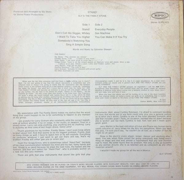 Sly & The Family Stone : Stand! (LP, Album)