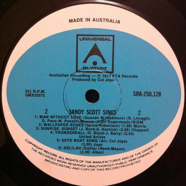 Sandy Scott (2) : Sandy Scott Sings (LP, Album)