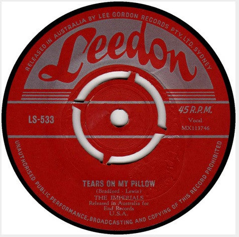 Little Anthony & The Imperials : Tears On My Pillow (7", Single)