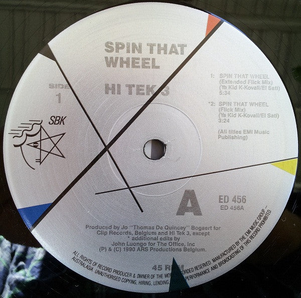 Hi Tek 3 Featuring Ya Kid K : Spin That Wheel (Turtles Get Real!) (12")