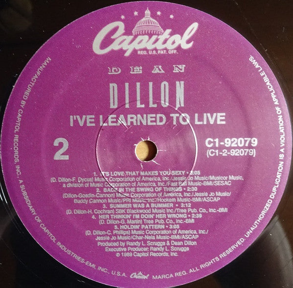 Dean Dillon : I've Learned To Live (LP, Album)