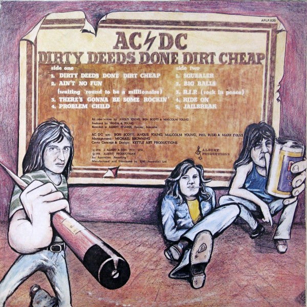 AC/DC : Dirty Deeds Done Dirt Cheap (LP, Album, RE, RP)