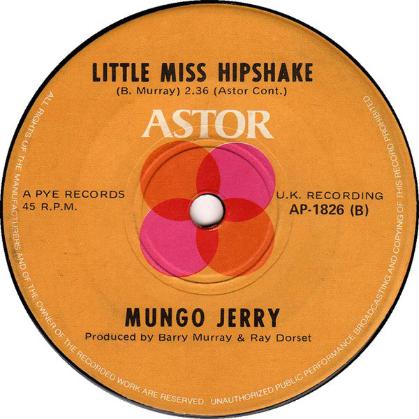 Mungo Jerry : Alright, Alright, Alright (7", Single)