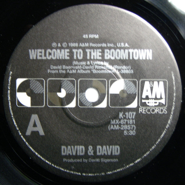 David + David : Welcome To The Boomtown (7&quot;, Single)