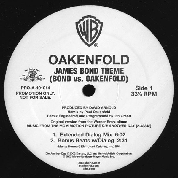 Paul Oakenfold : James Bond Theme (Bond vs. Oakenfold) (12", Promo)