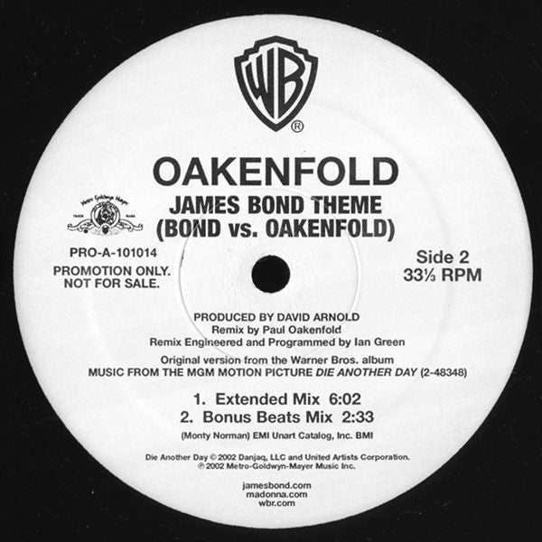 Paul Oakenfold : James Bond Theme (Bond vs. Oakenfold) (12", Promo)