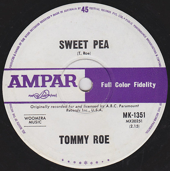 Tommy Roe : Sweet Pea (7", Single)