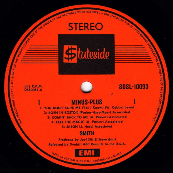 Smith (3) : Minus-Plus (LP, Album)