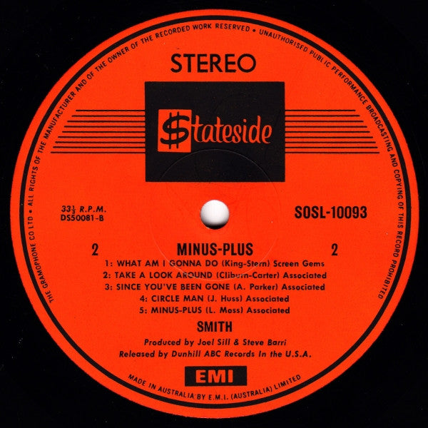 Smith (3) : Minus-Plus (LP, Album)