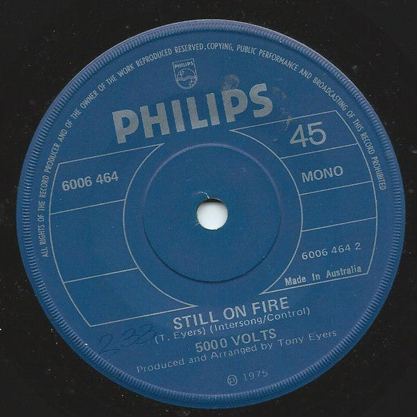 5000 Volts : I'm On Fire (7", Single, Mono)