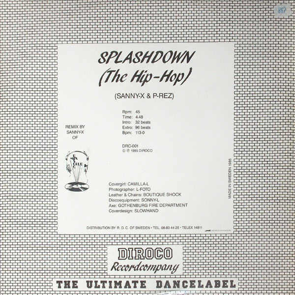 Sanny X & P-Rez : Splashdown (The Hip-Hop) (12")